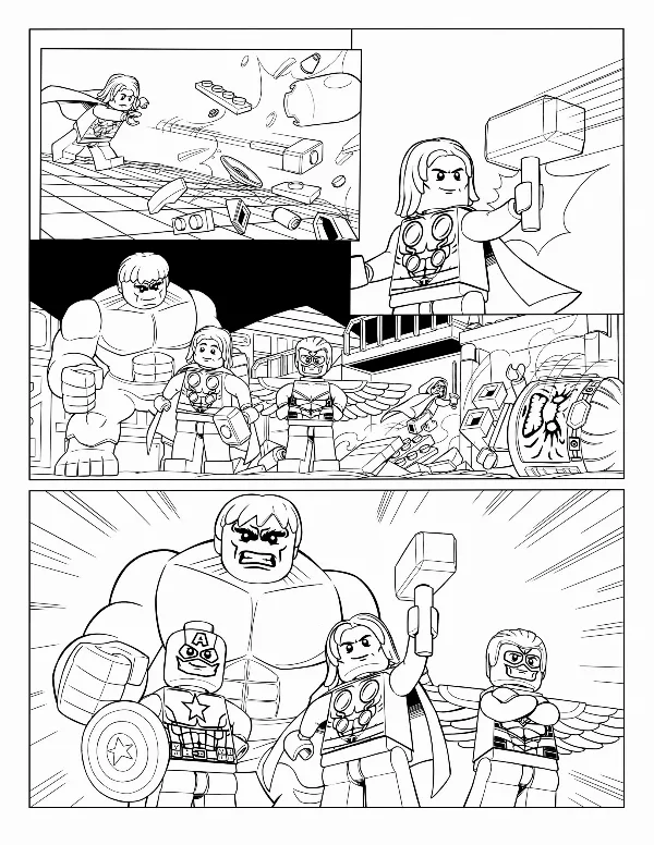 LEGO Avengers Colouring Page